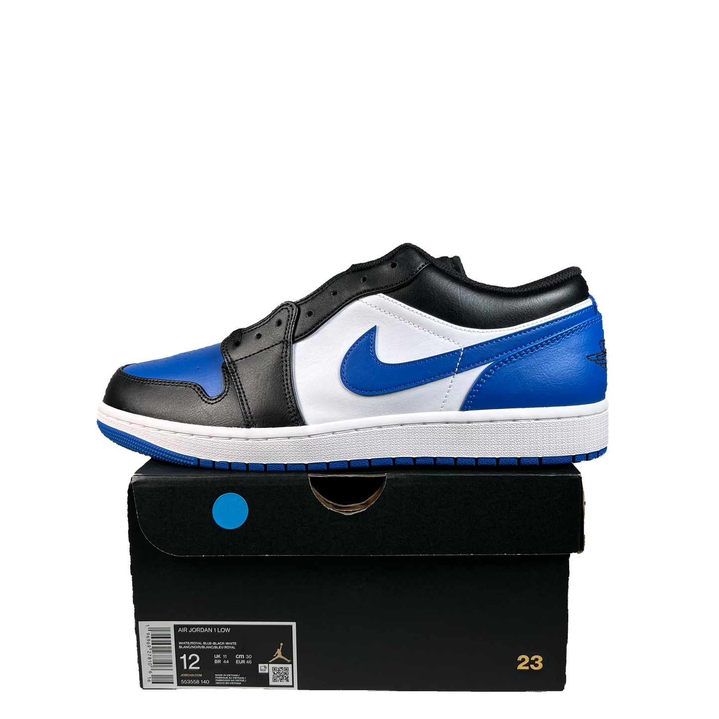 Jordan 1 Low Alternate Royal Toe (2023) Size 12 NEW s22418