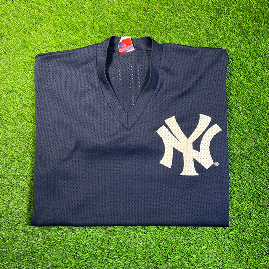 1990s Yankees Majestic Mesh Jersey Size Large USED v18886