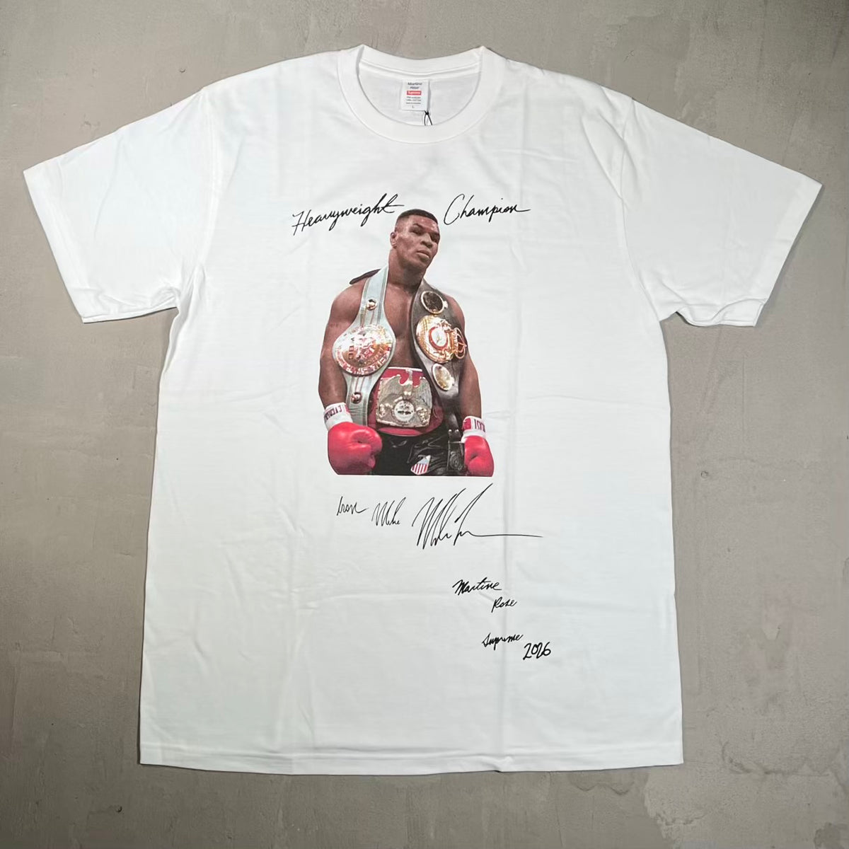 Supreme Martine Rose Champion Mike Tyson White Tee (2026) Size Large NEW x18889