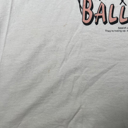1990s "Ball Stars" White Basketball WordSearch Tee Size XL USED v17472