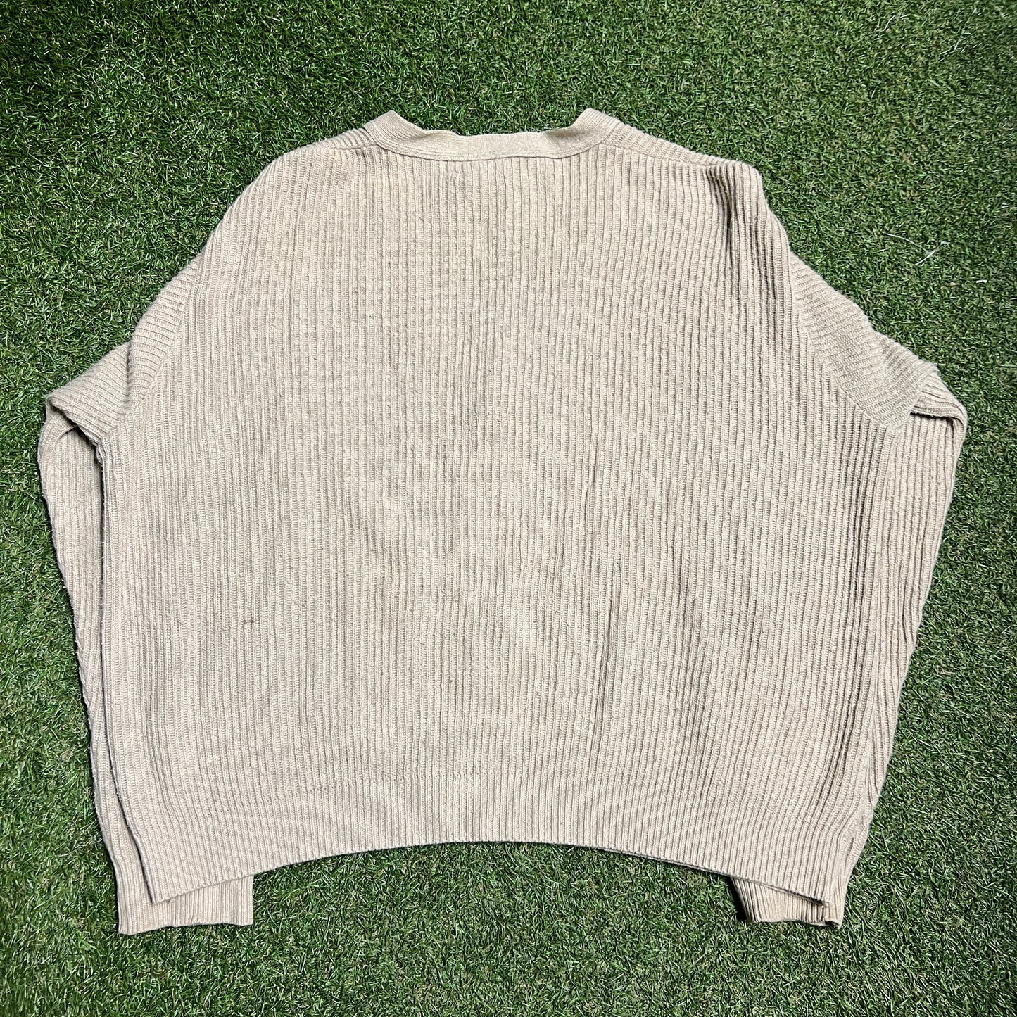 1990s LL Bean Tan Cardigan Size XL USED v11881