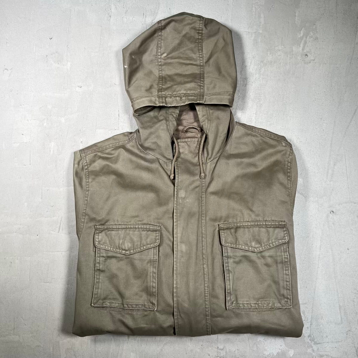 Gap Olive Green Hooded Field Jacket Size Large USED v20123