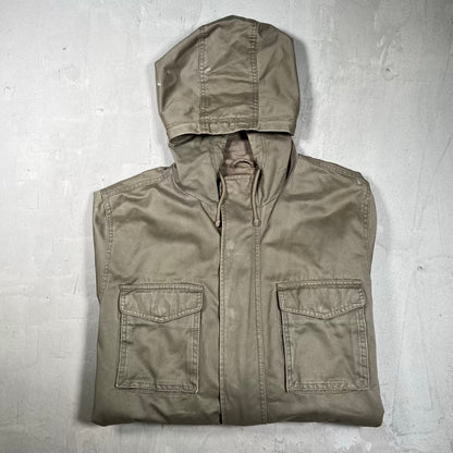 Gap Olive Green Hooded Field Jacket Size Large USED v20123