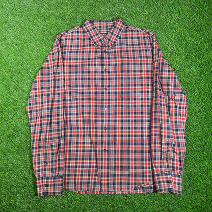 APC Lightweight Red/Blue Plaid Shirt Size Large USED x15715