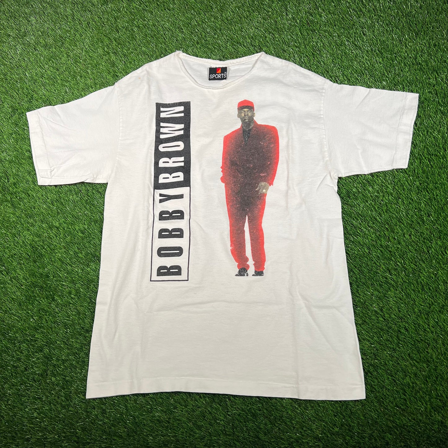 1993 Bobby Brown Tour White Tee Size Medium USED v18104