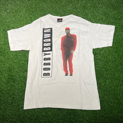 1993 Bobby Brown Tour White Tee Size Medium USED v18104