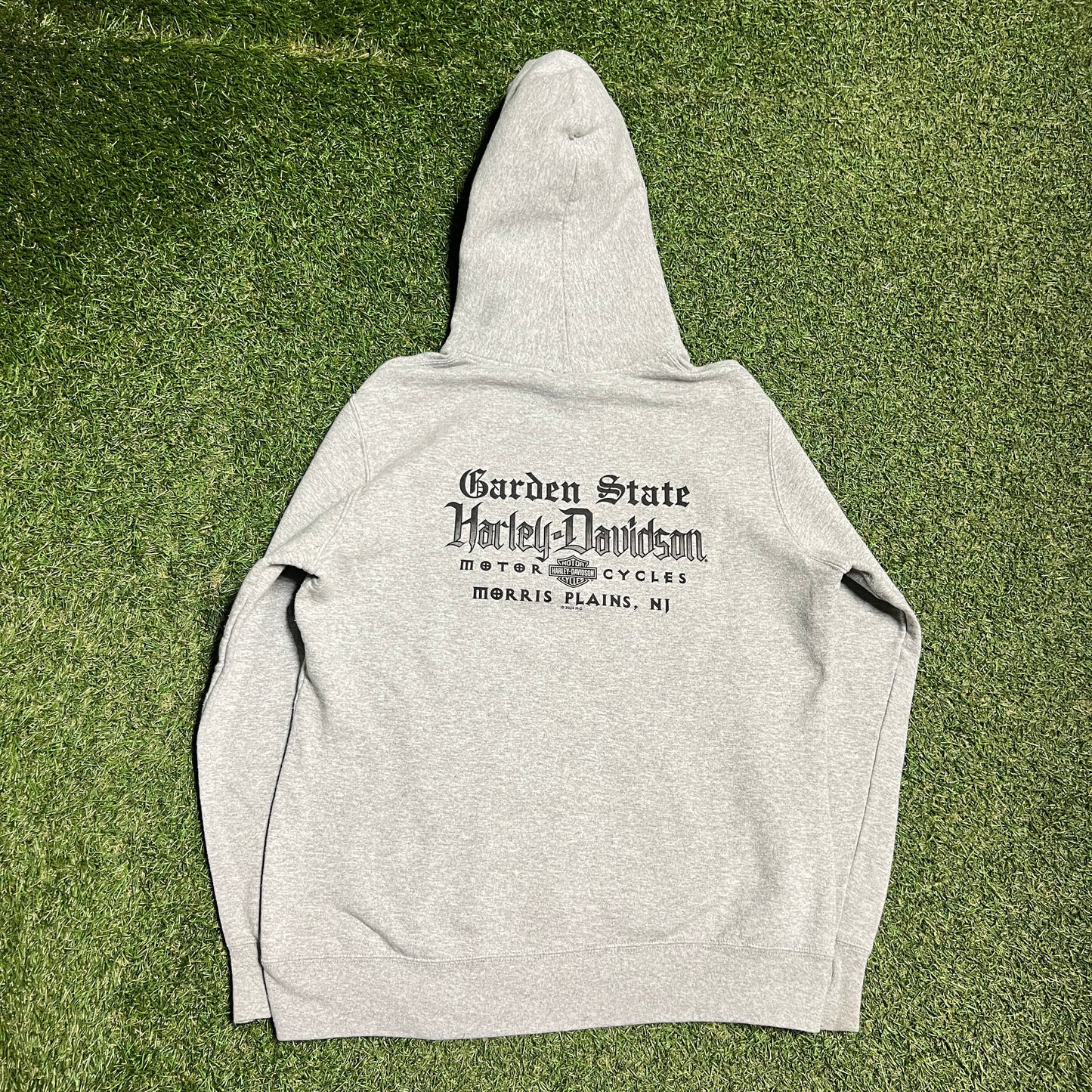 2024 Harley Davidson V Twin Morris Plains NJ Grey Hoodie Size Large USED v16283