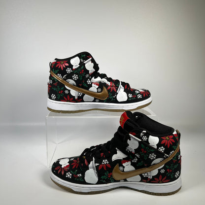 Nike SB High Black Ugly Christmas Sweaters 2013 Size 6 USED s1571