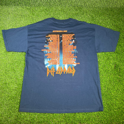 2000 Def Leppard Navy Euphoria Tour Tee Size XL USED v16620