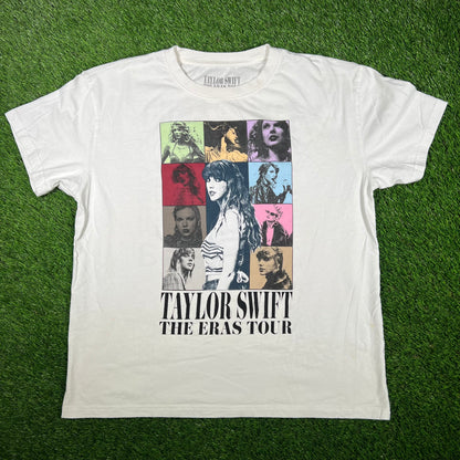 Taylor Swift The Eras Tour White Tee Size XL USED v17092