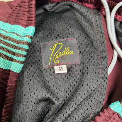 Needles Girls Don't Cry Maroon/Turquoise Track Pants Size Medium USED x18913