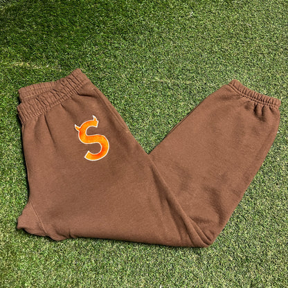 Supreme "S" Logo Brown Sweatpants Size Small USED x14187