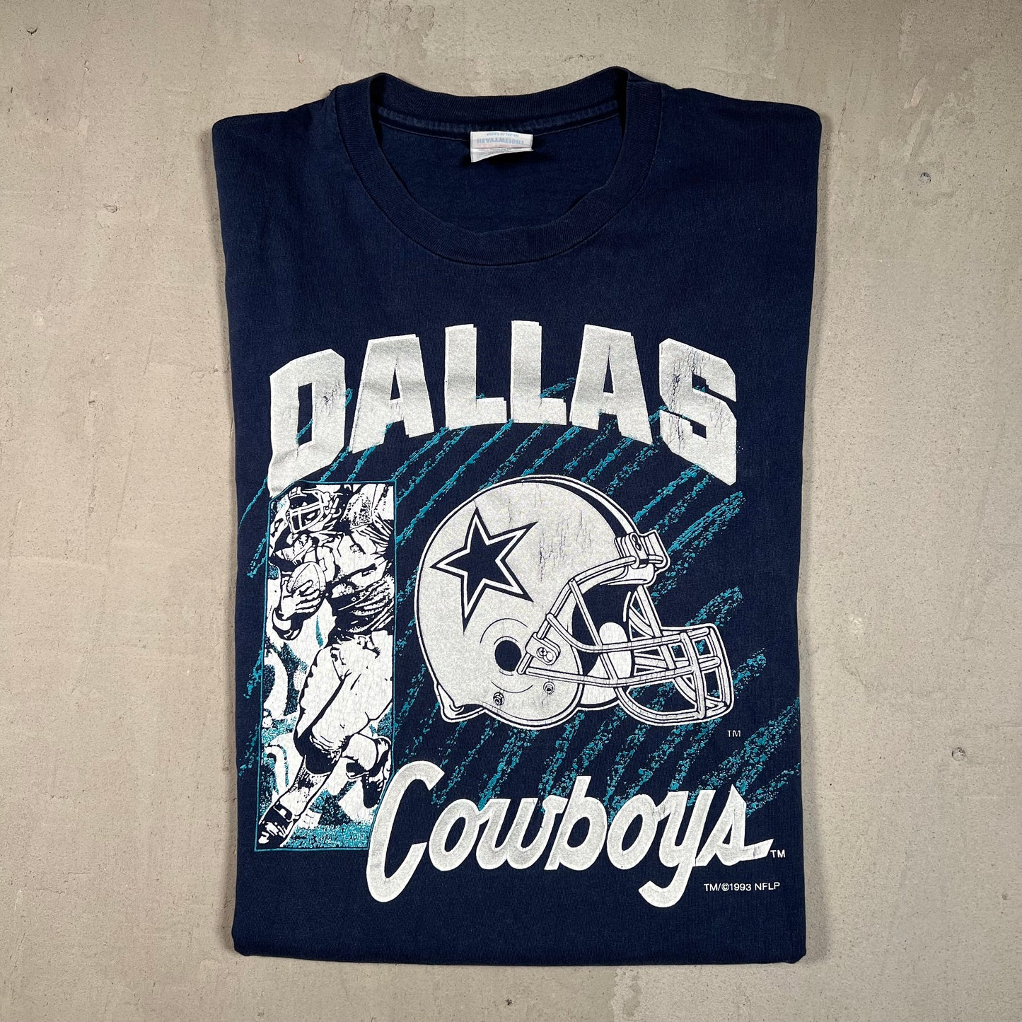 1993 Dallas Cowboys Navy Tee Size XL USED v19508