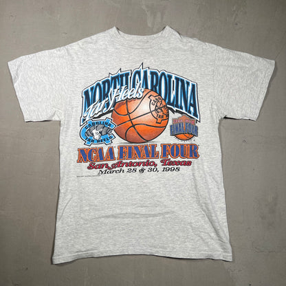 1998 NCAA Final Four Carolina Tar Heels Grey Tee Size Medium USED v17412