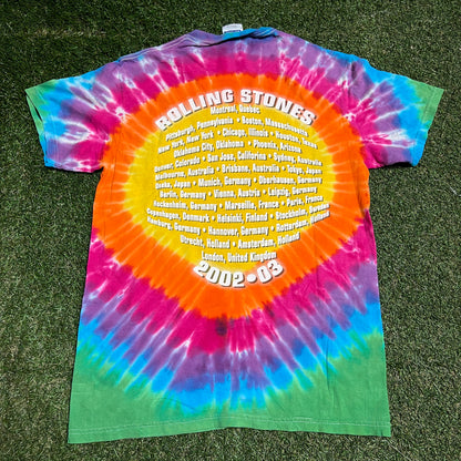 2002 Rolling Stones Tie Dye Tee Size Medium USED v16299