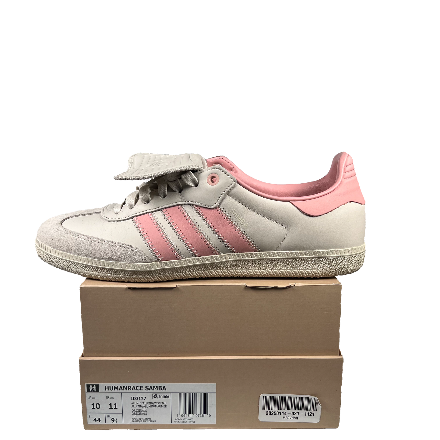 Adidas Samba Pharrell Humanrace Aluminum (2023) Size 10 USED s19305