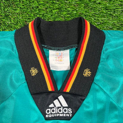 1994 Adidas Germany Away Green Football Jersey Size Medium USED v18316