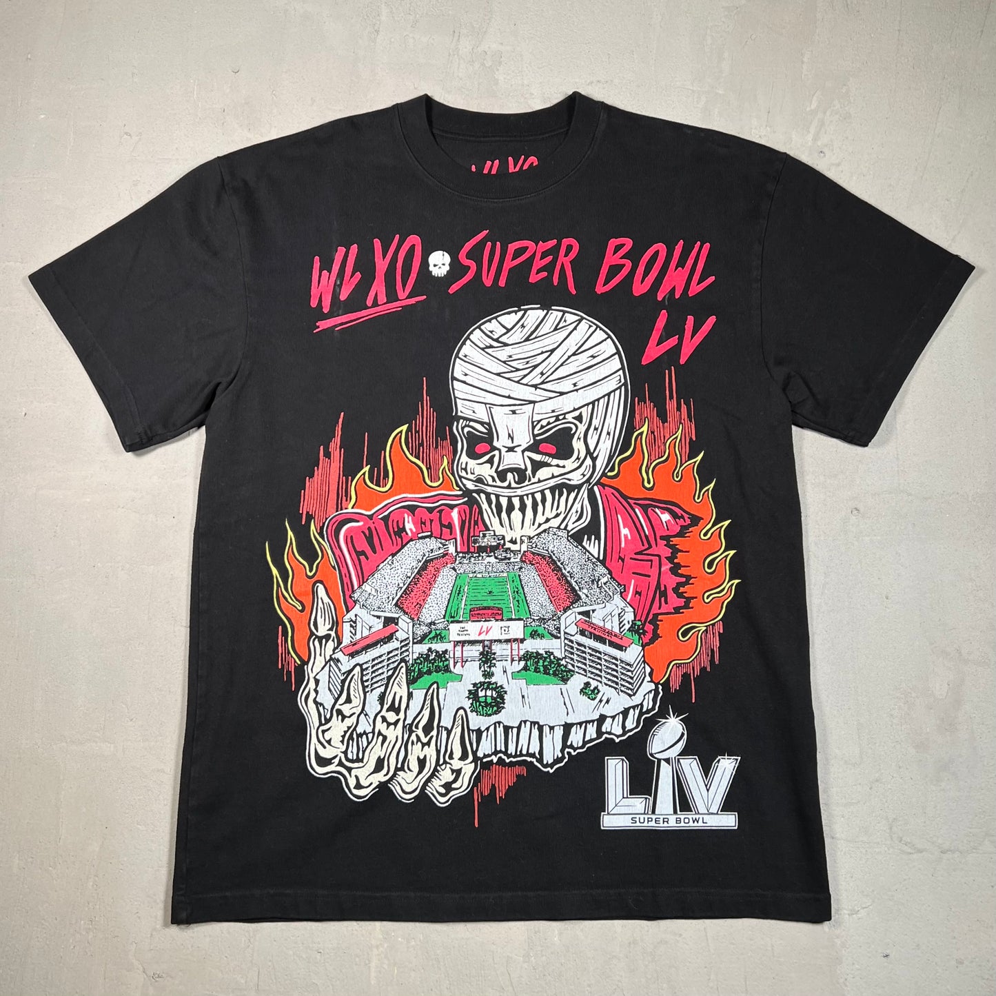 Warren Lotas XO Super Bowl Black Tee Size Large USED x14196