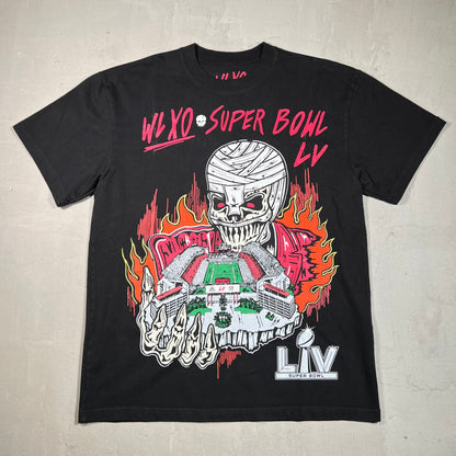 Warren Lotas XO Super Bowl Black Tee Size Large USED x14196