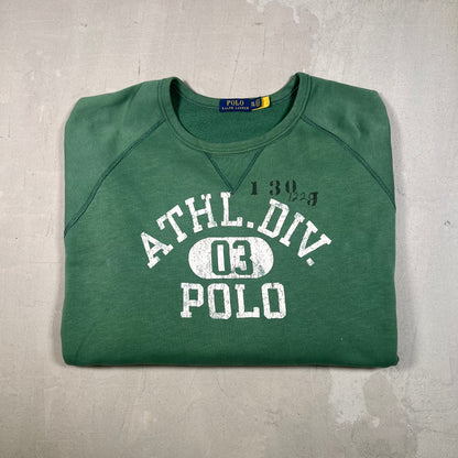 Polo Ralph Lauren Green Athletic Division Crewneck Size XXL USED v18992