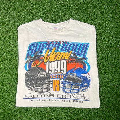 1999 Super Bowl Miami White Tee Size XL USED v17579