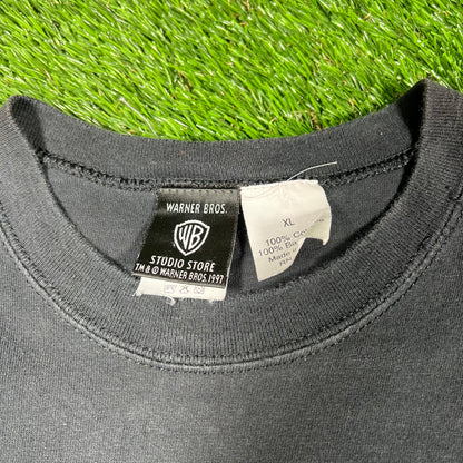 1997 Batman and Robin "Heroes and Villains" Black Tee Size XL USED v17250