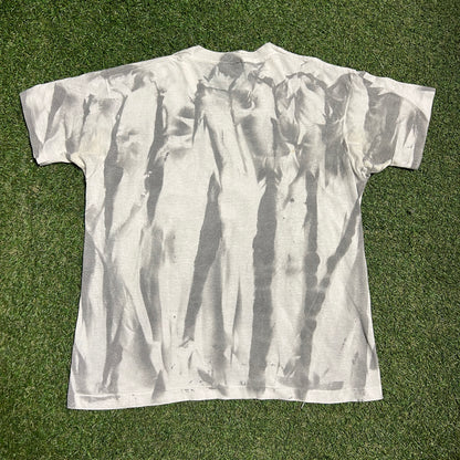 1990s The O Jays Tie Dye White Tee Size XL USED v16121