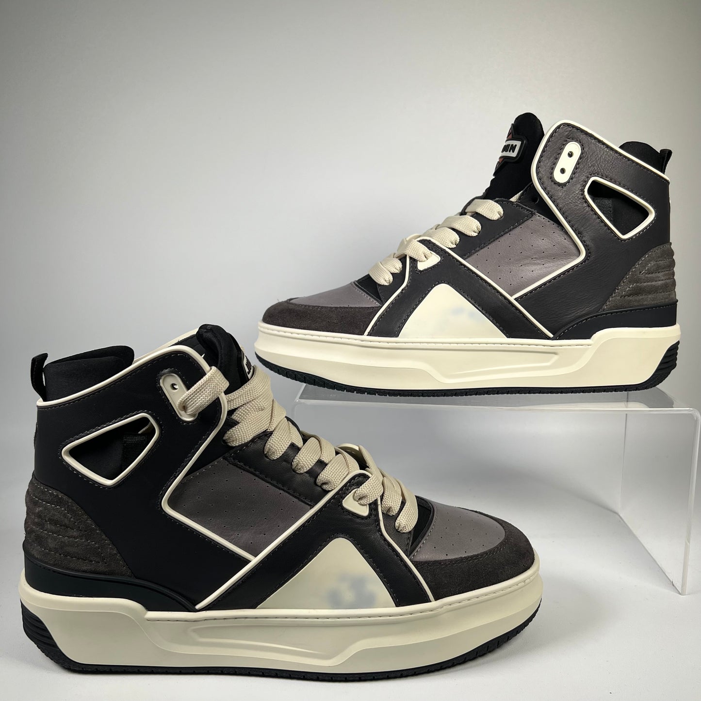 Just Don Panelled Black Basketball Shoes Size 10 USED s16889