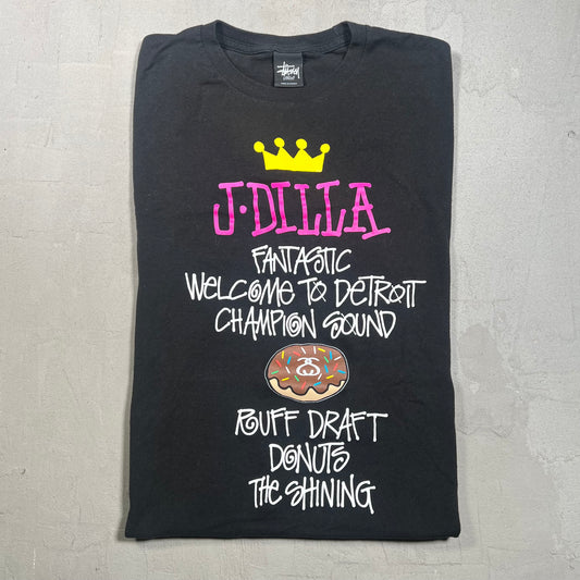 Stussy J Dilla "Dilla Day" Black Tour Tee Size Large USED x17364