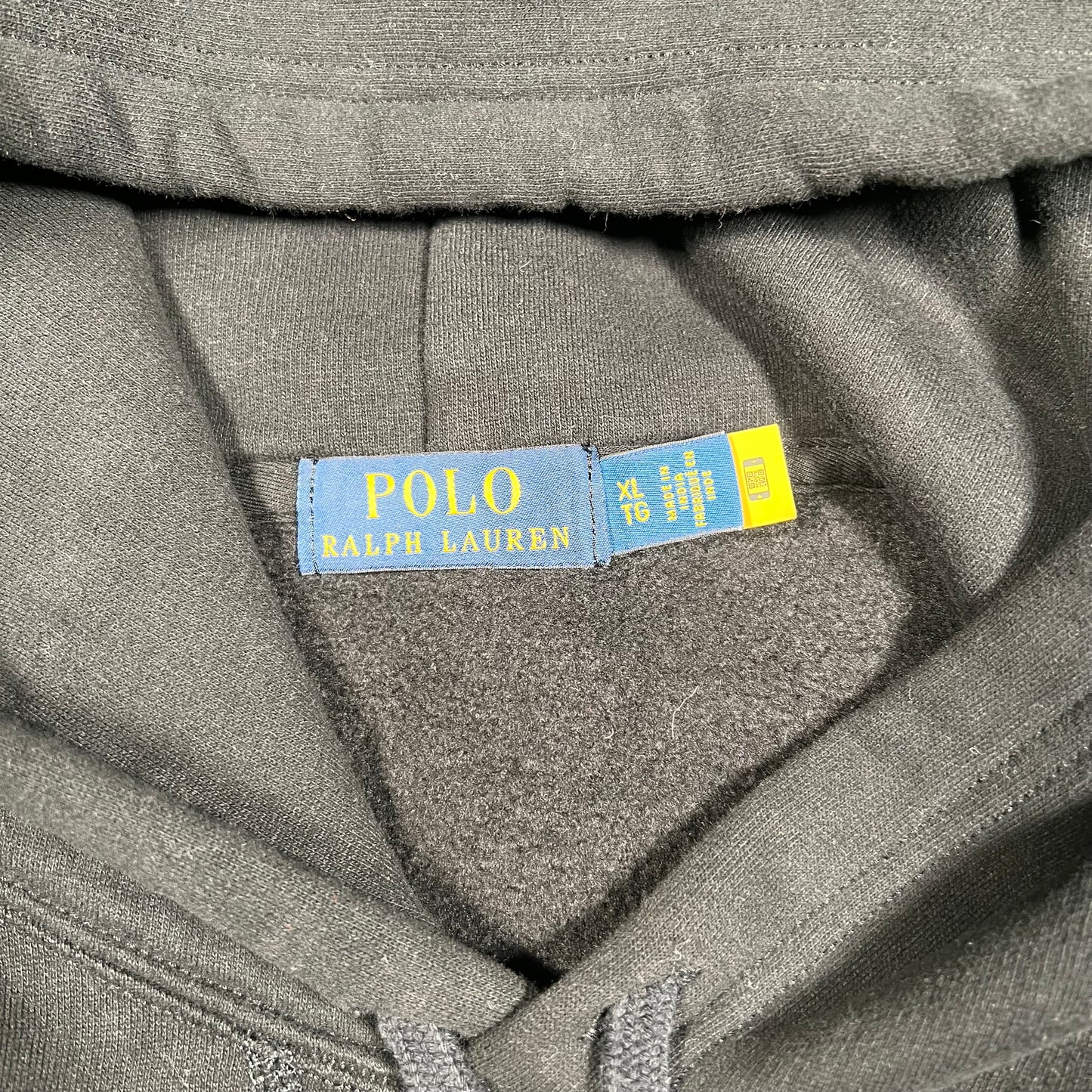 Polo Ralph Lauren College Logo Black Hoodie Size XL USED v17859