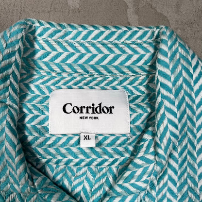 Corridor Vision SS Camp Blue Button Up Tee Size XL NEW x14707