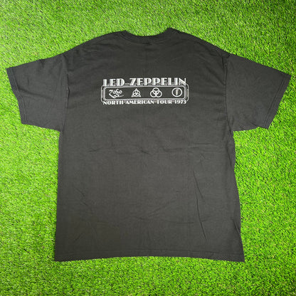 2006 Led Zeppelin 97' North American Tour Reprint Black Tee Size XL USED v16656