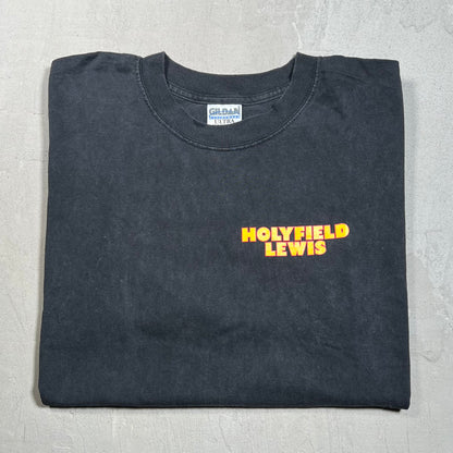 1999 Evander HolyField vs Lennox Lewis Black Tee Size XL USED v19530
