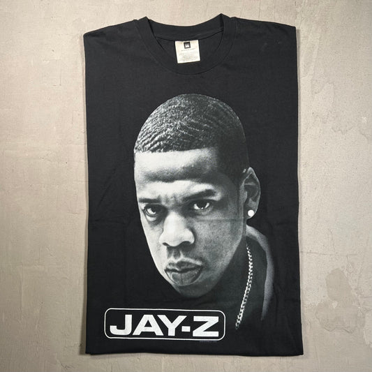 1998 Jay Z Big Head Promo Rap Black Tee Size Large USED v13949
