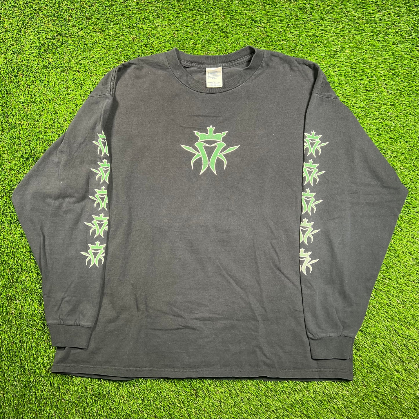 1990s Kottonmouth Kings Green Logo Black Longsleeve Size XL USED v18312