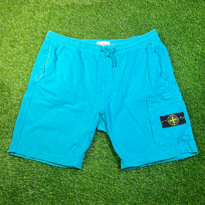 Stone Island Cargo Teal Shorts Size XXL USED x16745