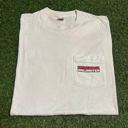 1995 Marlboro Unlimited Racing White Pocket Tee Size XL USED v16314