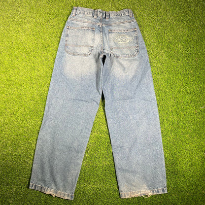 Dickies Wide Leg Blue Denim Jeans Size 30 USED v17994