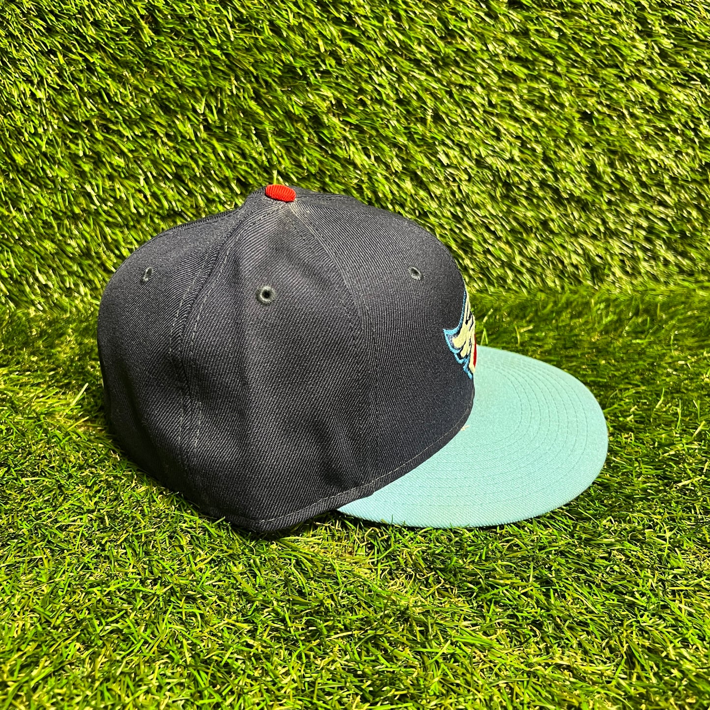 New Era Los Angeles Anaheim Angels Red Logo Blue Hat Size 7 1/2 USED v16004