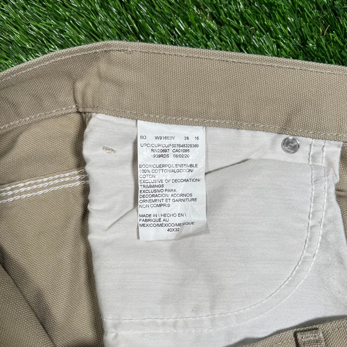 Y2K Dickies Work Wear Tan Pants Size 40x32 USED v18073