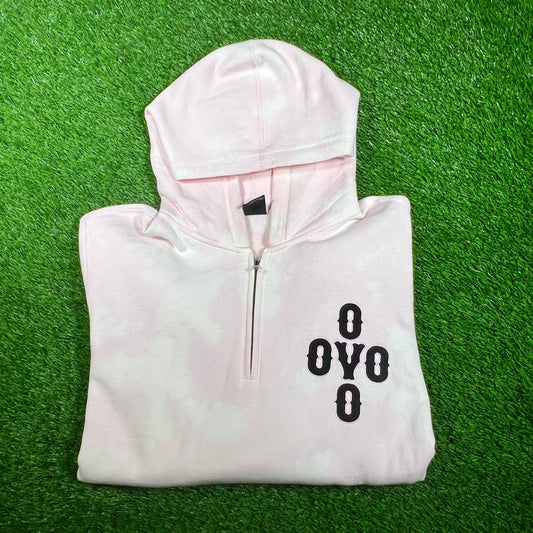 OVO Pink Tie Dye Half Zip Hoodie Size XL USED x15569