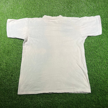 1990s Baby Tiger Nature Light Green Tee Size Medium USED v17778