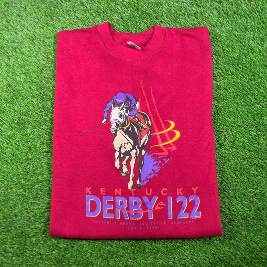 1995 Kentucky Derby 122 Burgandy Crewneck Size XL USED v17563