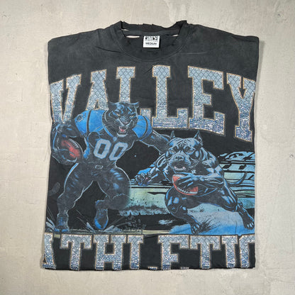 Valley Dreams Football Panther Black Tee Size Medium USED x17507