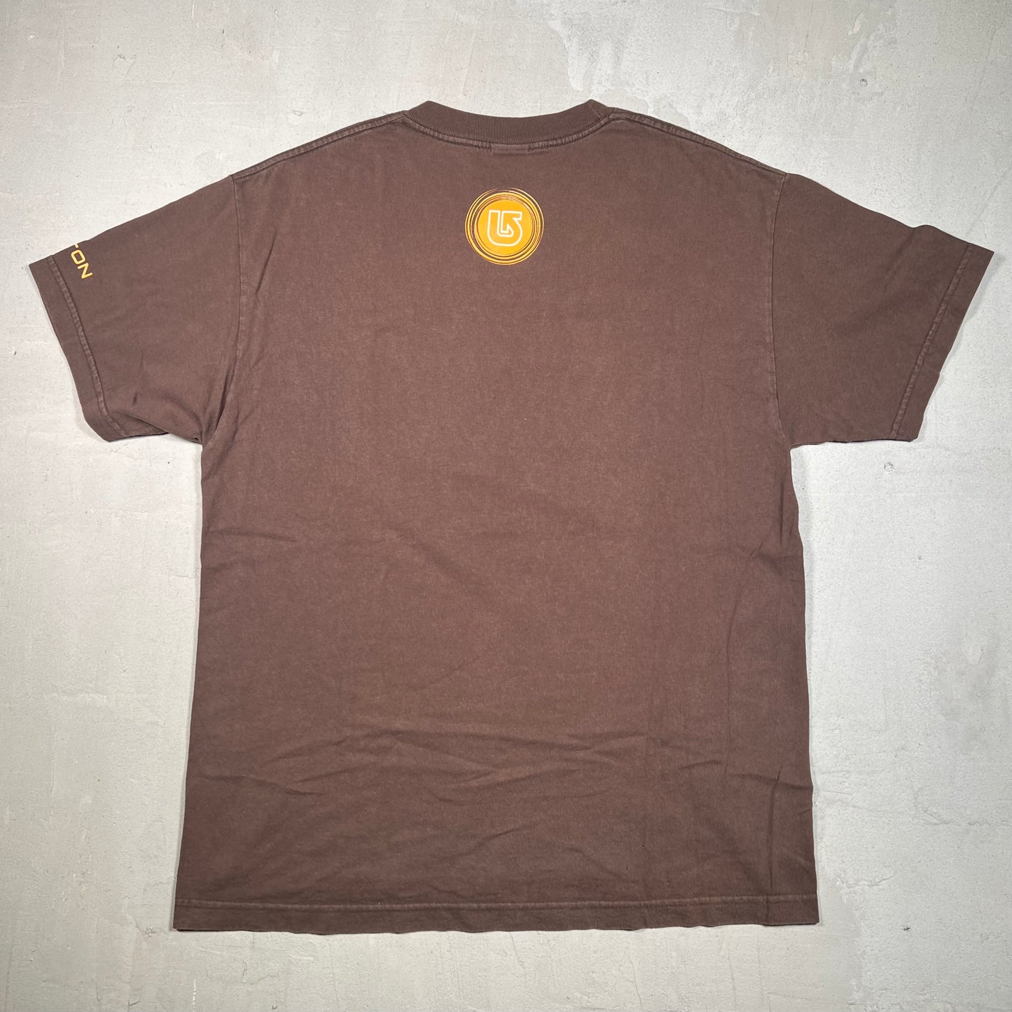 Y2K Burton Snowboards Brown Logo Tee Size Large USED v19169