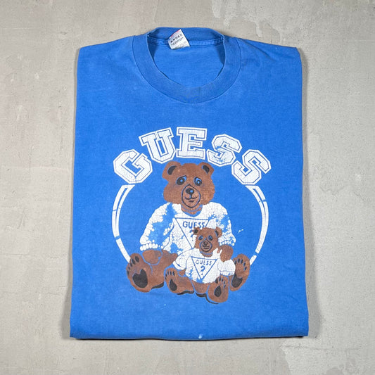 1990s Guess Bears Blue Tee Size XL USED v19092