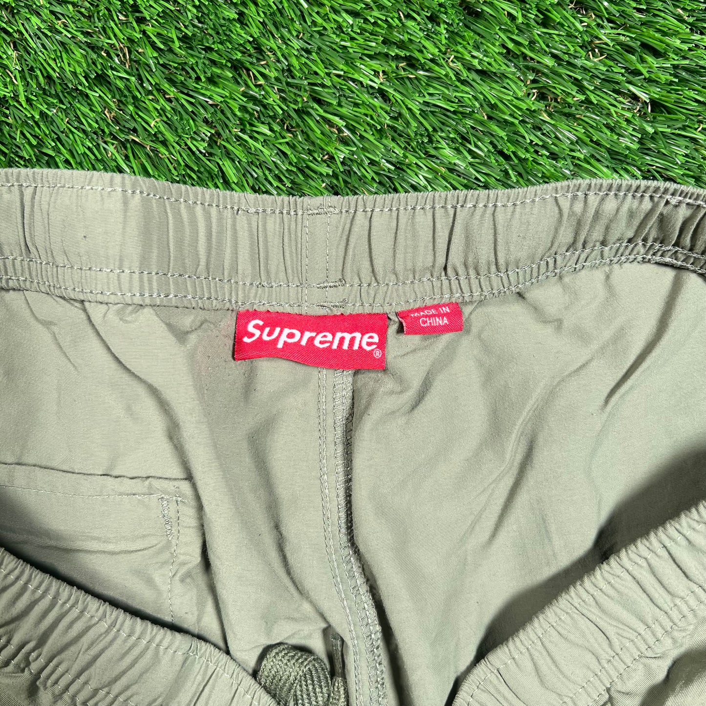 Supreme Ankle Logo Olive Green Track Pants (2021) Size XL USED x16506