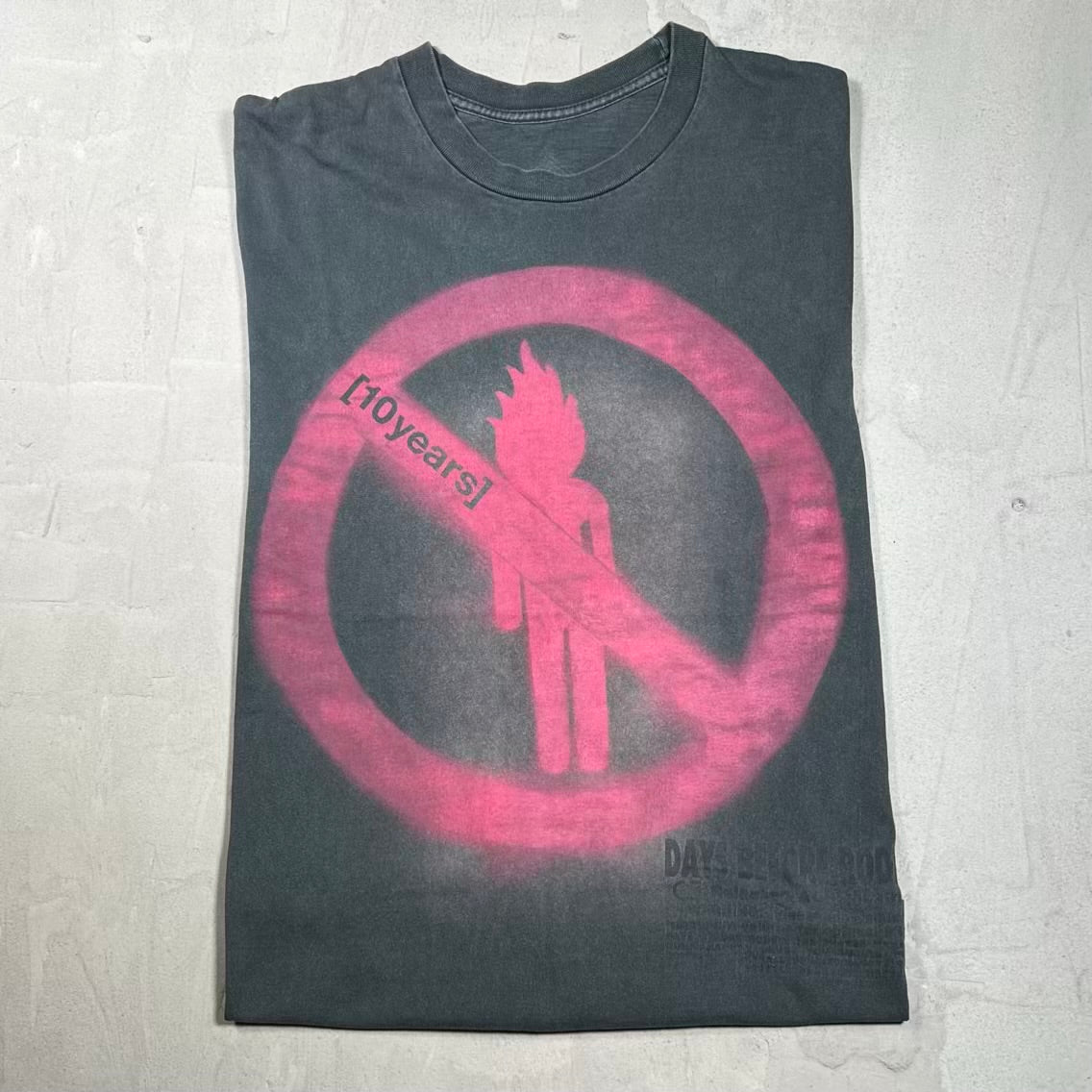 Travis Scott Rodeo 10 Year Black Tee Size Medium USED x18407