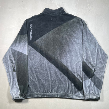 Supreme Geo Velour Track Jacket Black (2023) Size Large USED x17220
