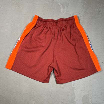 Eric Emanuel Burnt Red/Volt Orange Bolt Mesh Shorts Size Small USED x17556